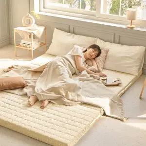 [수니홈]허리에좋은 3단 접이식 매트리스 바닥 침대 접는 토퍼 수면매트 단단한 매트릭스 7cm MS