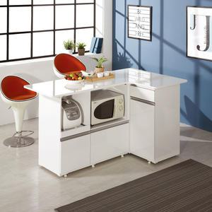 마담바 하이그로시 아일랜드식탁, 홈바, 미니바, 렌지대, 전기밥솥 수납.