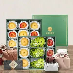 프리미엄 혼합 과일선물세트 샤인머스켓 사과 배 추석 명절 (황금보자기)