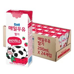 [소비기한 임박] 매일우유 딸기, 200ml, 24개