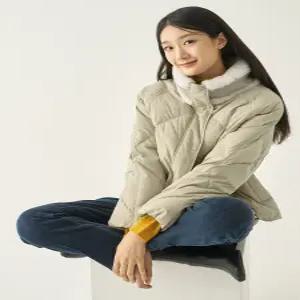 [지센] 부클 카라 다이아 숏 덕다운 점퍼 LCDWNA28_BE