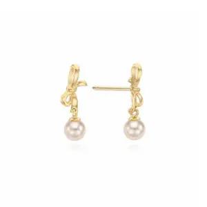 [로이드](센텀시티점)14K 리본 드롭 진주 귀걸이 LPSN4048G