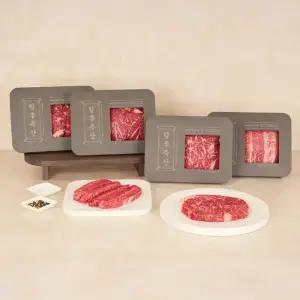 [당일도축 냉장] 1++ 투뿔 프리미엄 한우 선물세트 1.2kg 소고기 구이용 혼합 명절 추석 설