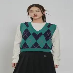 [애드호크] 여성 아가일 니트 베스트(HAAVK1A)
