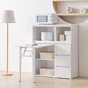 보루네오 마르체 리올 접이식 식탁 수납 렌지대+밥솥 서랍장 세트 BAF111C