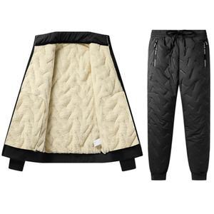 겨울 남녀 융털 기모 상하 세트 오버핏 누빔 패딩 바지 따뜻한 보온 트레이닝복