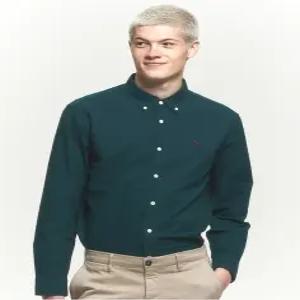 [24FW] HZSH4C101E3 다크그린 솔리드 옥스포드 셔츠