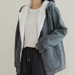기모 양털 플리스 여성 후드집업 겨울 후리스 여자 자켓 3color