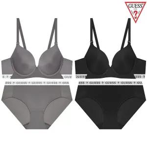 게스언더웨어/25SS E162 DGR BK 화이트밴드 노와이어브라 햄팬티세트 2종택1  GEWBR162+BP162