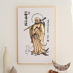 빌라드하우스 프리미엄 3D 입체 황금 달마도 풍수 골드 액자 재물 사업 개업 집들이 승진 고급스러운 선물