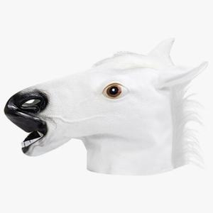 말머리 동물 가면 말대가리 할로윈 소품 웃긴 마스크 고무가면 흰색