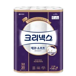 크리넥스 3겹 데코&소프트 화장지 30m*30롤