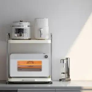 2단 슬라이딩 전자레인지거치대 에어프라이어선반 오븐장 밥솥레일 렌지다이