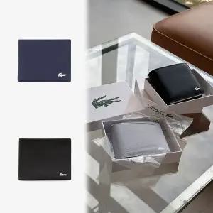 [라코스테]레더 카드 코인 홀더 반지갑 NH1112FG