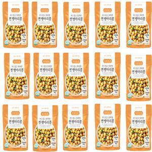 두보식품 찐 병아리콩 60g 15봉 대용량 단백질 식이섬유 간편식 스낵 과자 아침대용 콩 소포장 가정용