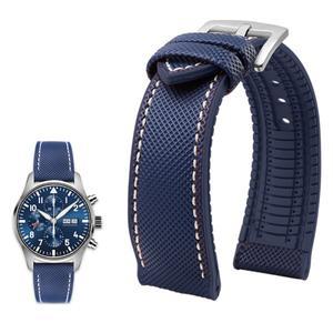 IWC 파일럿 마크 18 포르투갈어 튜더 브라이틀링 나일론 고무 바닥 시계 스트랩 밴드 19mm 20mm