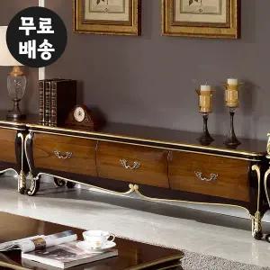[벤티스가구]델피 엔틱 원목 거실장 티비장 tv다이 티비다이 거실 수납장 TV 서랍장 가구(1800)