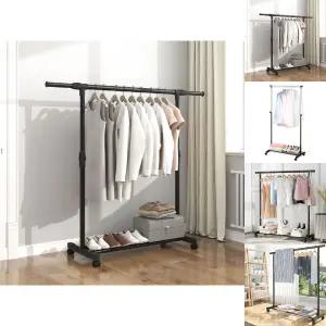 리빙밸류 길이조절 튼튼한 이동식 행거 옷걸이 수납