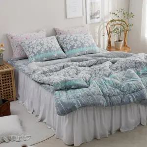 단델리안 밍크 극세사 침구세트 겨울 보온 차렵이불 누빔패드 베개커버 V