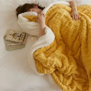 (이거찜) 꽈배기 양털이불 싱글이불 담요 대형담요