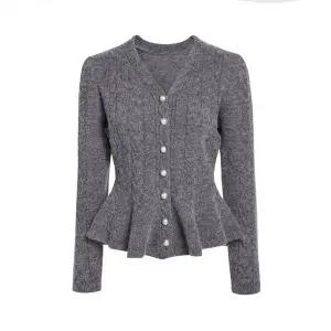 [JJ지고트](대전신세계)아가일 진주 플레어 금사 니트 가디건 GRAN1CD431