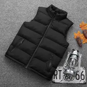 남성 패딩조끼 4컬러 베이직 포켓조끼 폭신한 따뜻한 겨울조끼 낚시 등산 작업용 단체조끼