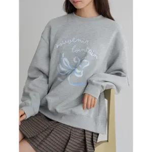 [에잇세컨즈] 기모 그래픽 스웨트 셔츠  그레이 (355X41LY63)