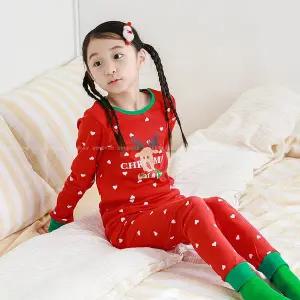 [바풀] PPIPPILONG 크리스마스 아동내복 30수 순면 유아 아동 주니어 실내복 상하 PL FW52-37