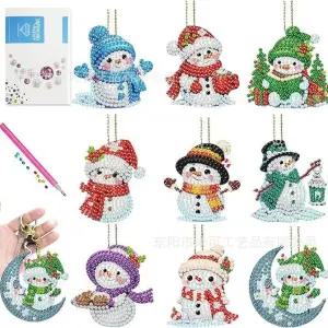 아기눈사람 열쇠고리 보석십자수 9개 한세트(양면) 샤이닝비즈