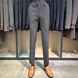 [바쏘](마산점)스마트 스트레치 히든밴딩 스판 남성겨울정장바지 [그레이]