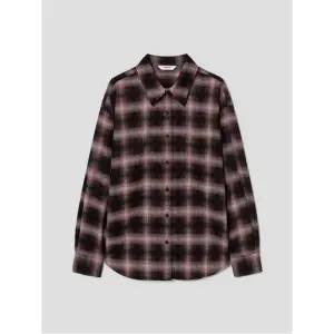 플란넬 빅체크 오버핏 셔츠  브라운 (355Y64LY2D)