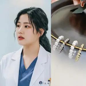 핵진주 여성 귀찌 써지컬 포인트 써지컬스틸 진주 여자귀찌 볼드 두줄 진주귀찌 귀걸이 볼 이어커프 미니