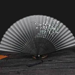 블랙 대나무 접이식 부채 한국부채 전통부채