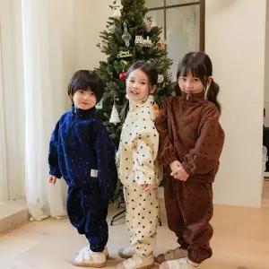 도트 아노락 상하세트 겨울 유아 아동복 아기 상하복 여아 남아 등원룩 형제룩