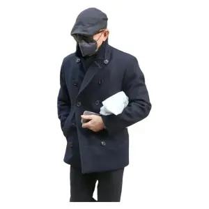 해군 반코트 남성 숏코트 800g 고급 검정색 피코트 두꺼운