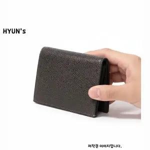 THOM BROWNE 25FW RWB 탭 페블 그레인 폴드 카드지갑 (MAW021L 00198 206)