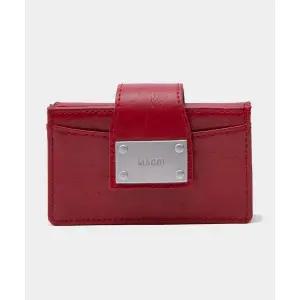 마코이 팔레트 스냅 포켓 레더 미니 카드 지갑 [레드] 342577