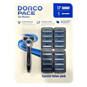 도루코 페이스 3D모션헤드 7중날 면도기 1개+날 17개 코스트코 대용량 DORCO 면도기