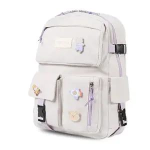 캠퍼스 백팩 10대 캐주얼 책가방 여학생 백팩 데일리 가벼운 폴리에스테르 사이드 중학생 노트북 신학기