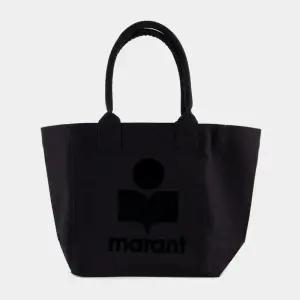 이자벨마랑 로고 프린트 스몰 옌키 코튼 쇼퍼백 24PPM0002FA-A1X18M BLACK