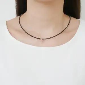 14k 민자 리본 블랙스피넬 목걸이 OPDJN5932