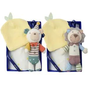 [갤러리아] (쌍둥이출산,백일옷,아기바디슈트)모니뱀부바디슈트두벌+사자,곰돌딸랑이(A11-106SET)