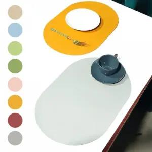 식탁매트 가죽 방수 주방 플레이팅 테이블 매트 타원 (WFG01G6)