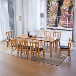 해찬솔 우드슬랩 북미산오크 8인용 통원목 식탁세트A 2200_TR