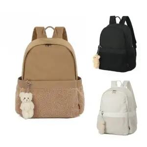 (색상 블랙)겨울가방 여행백팩 여성백 DF41 여성 학생 여자백팩 겨울 뽀글이가방