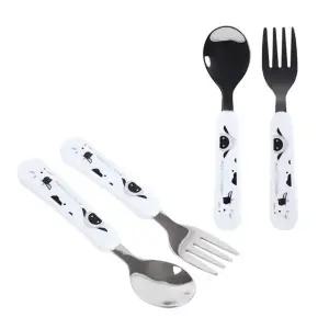 어린이 스텐 스푼 포크 세트 아기 어린이집 유치원 (WFG1ZSA)