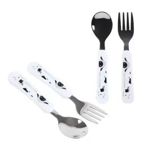 어린이 스텐 스푼 포크 세트 아기 어린이집 유치원 (WFG1ZSA)