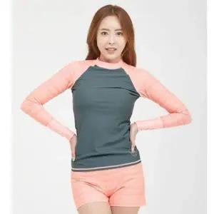 쿠기 여자 수영복 레쉬가드 핑크빌 비치웨어 세트 4p (WFIGEKX)