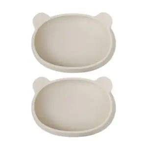블루마마 유아 식기 실리콘 그릇 간식볼 크림 2개