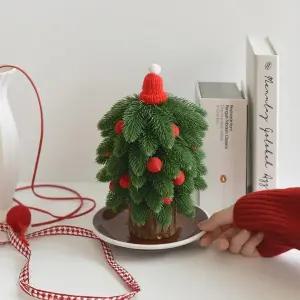 크리스마스 털모자 미니 트리 장식 풀세트 겨울 인테리어 소품 오브제